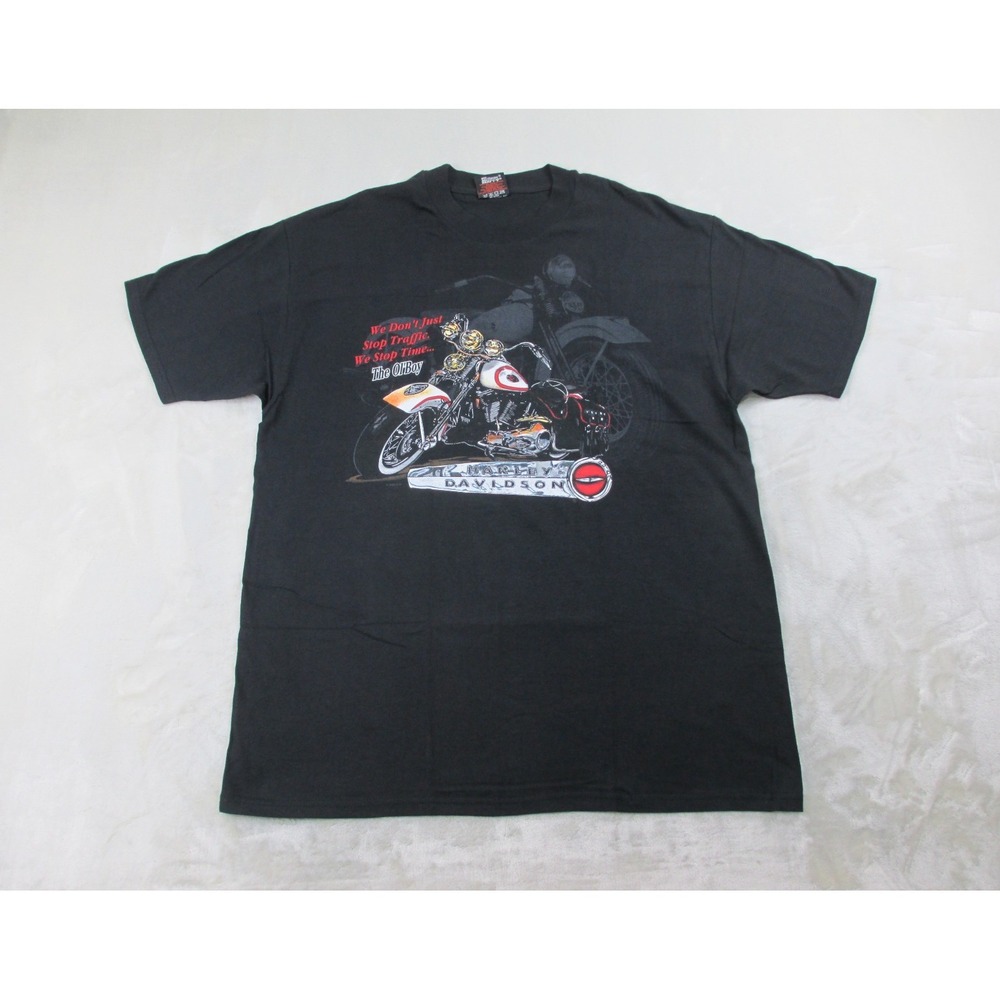 Harley Davidson Shirt Mens Extra Large Black Illinois Ol' Boy Motorcycle 1996*